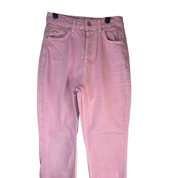 ZARA Size 2 Pink High-Rise Straight Leg Cotton Jeans - Picture 7 of 15
